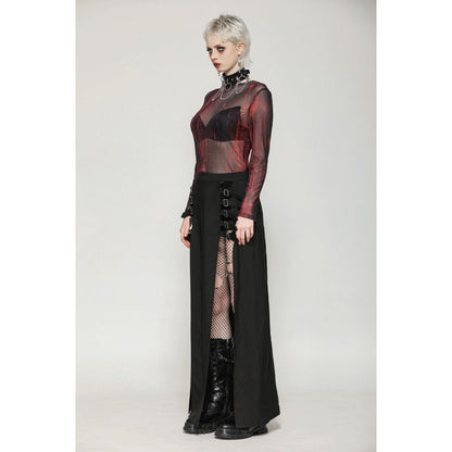 Dark in Love Skirt Phoenix Black Slit Metal Long UK 8-18 - QHA UK