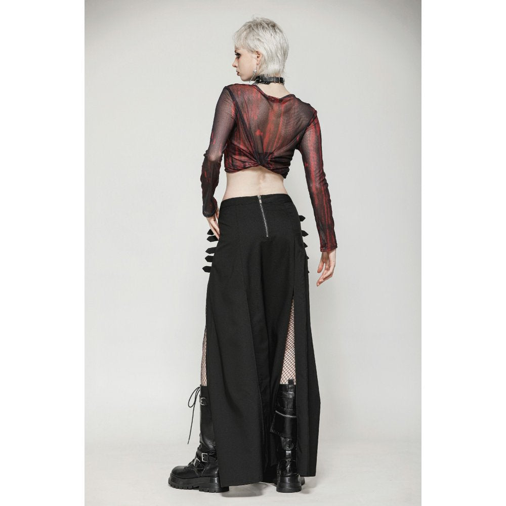Dark in Love Skirt Phoenix Black Slit Metal Long UK 8-18 - QHA UK