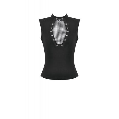 Dark in Love Women's Punk Vest Top Coffin Mesh Panel UK 8-18 - QHA UK