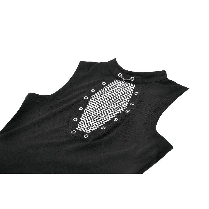 Dark in Love Women's Punk Vest Top Coffin Mesh Panel UK 8-18 - QHA UK