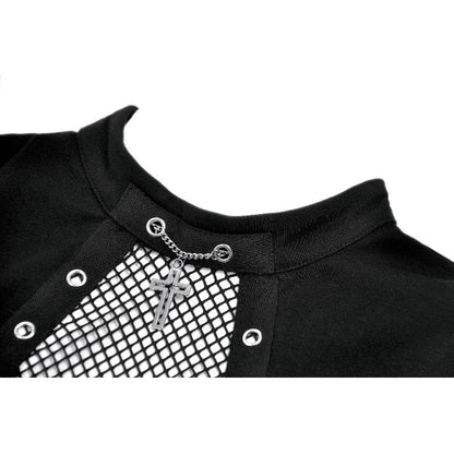 Dark in Love Women's Punk Vest Top Coffin Mesh Panel UK 8-18 - QHA UK