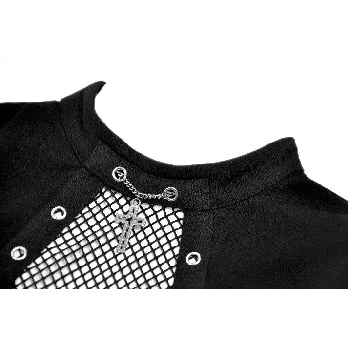 Dark in Love Women's Punk Vest Top Coffin Mesh Panel UK 8-18 - QHA UK