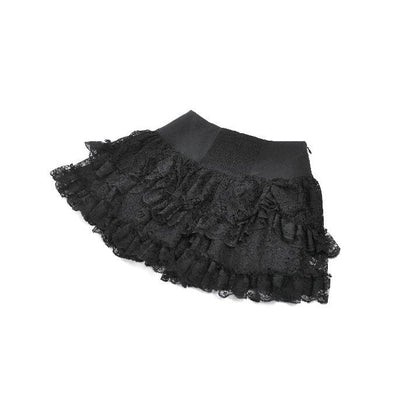 Dark in Love Punk Mini Skirt Eyelet Lace Layered UK 8-22 - QHA UK