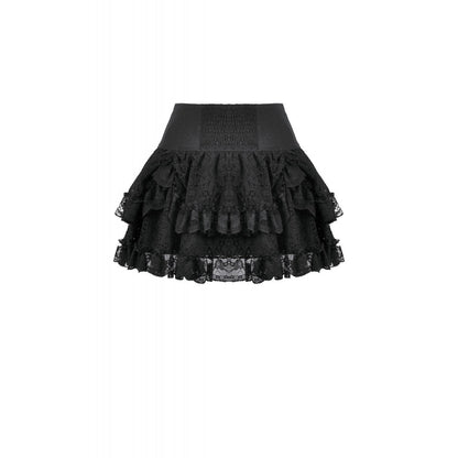 Dark in Love Punk Mini Skirt Eyelet Lace Layered UK 8-22 - QHA UK