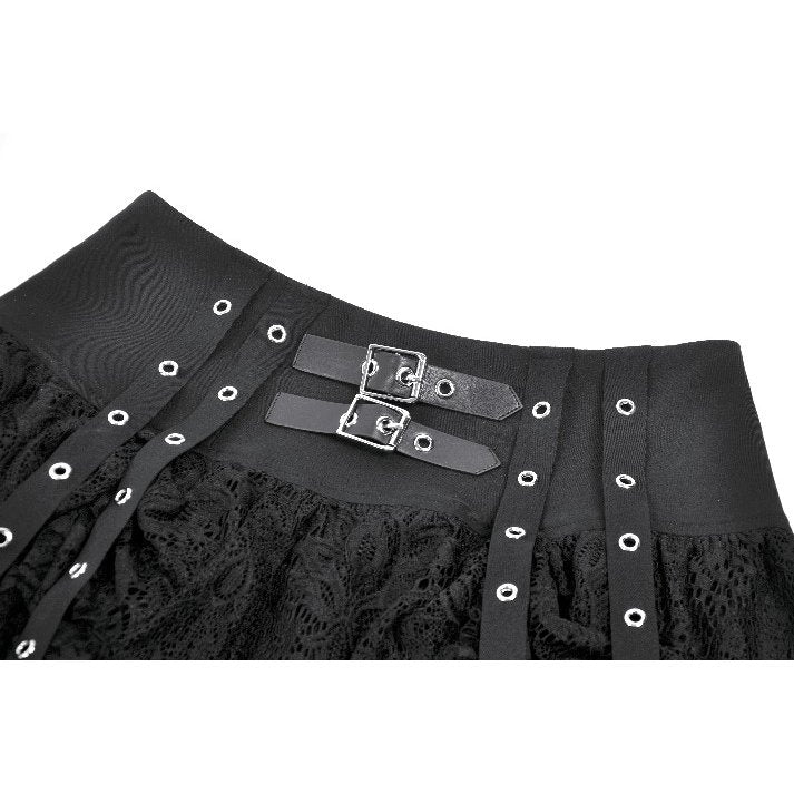 Dark in Love Punk Mini Skirt Eyelet Lace Layered UK 8-22 - QHA UK