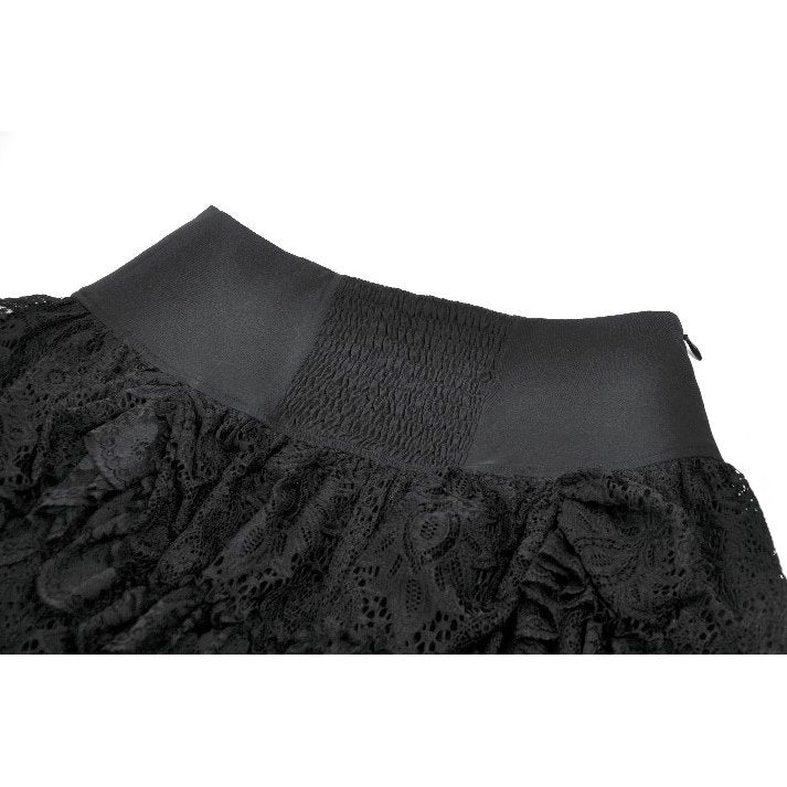 Dark in Love Punk Mini Skirt Eyelet Lace Layered UK 8-22 - QHA UK