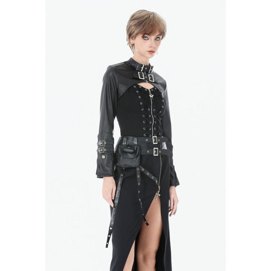 Dark in Love Women's Punk Shirt Lace-Up Corset Top UK 8-18 - QHA UK
