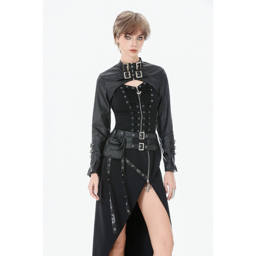 Dark in Love Women's Punk Shirt Lace-Up Corset Top UK 8-18 - QHA UK