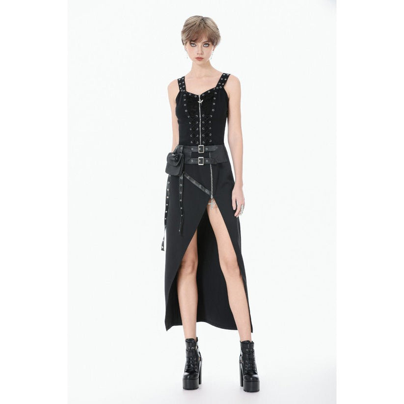 Dark in Love Women's Punk Shirt Lace-Up Corset Top UK 8-18 - QHA UK