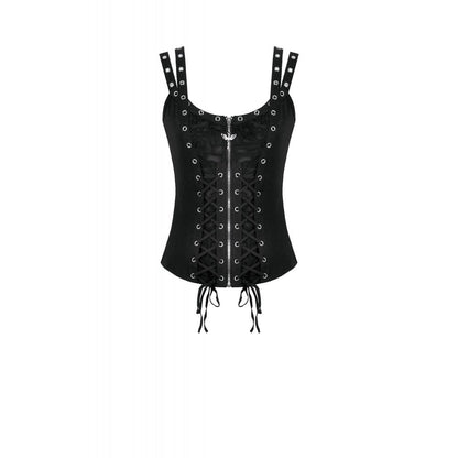 Dark in Love Women's Punk Shirt Lace-Up Corset Top UK 8-18 - QHA UK