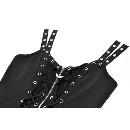 Dark in Love Women's Punk Shirt Lace-Up Corset Top UK 8-18 - QHA UK