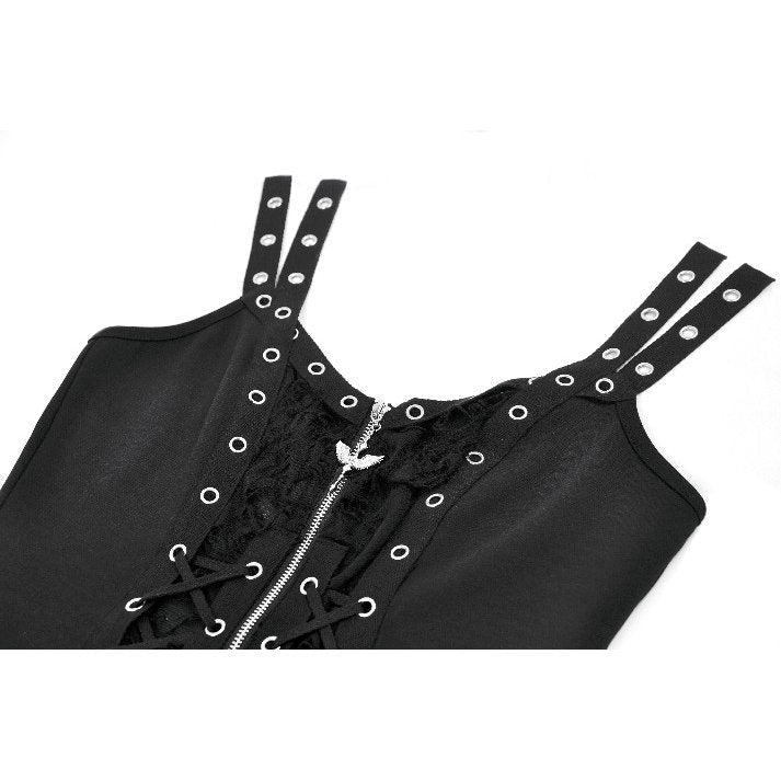 Dark in Love Women's Punk Shirt Lace-Up Corset Top UK 8-18 - QHA UK