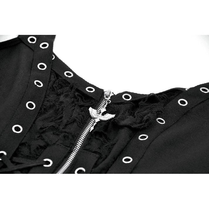 Dark in Love Women's Punk Shirt Lace-Up Corset Top UK 8-18 - QHA UK