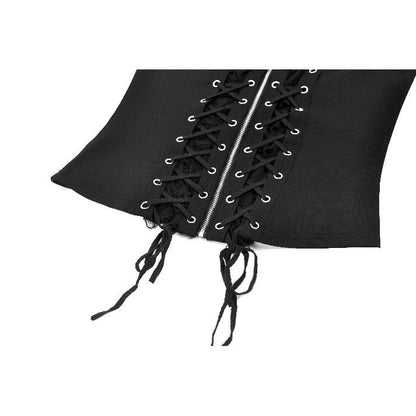 Dark in Love Women's Punk Shirt Lace-Up Corset Top UK 8-18 - QHA UK