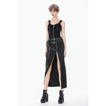 Dark in Love Women's Punk Shirt Lace-Up Corset Top UK 8-18 - QHA UK