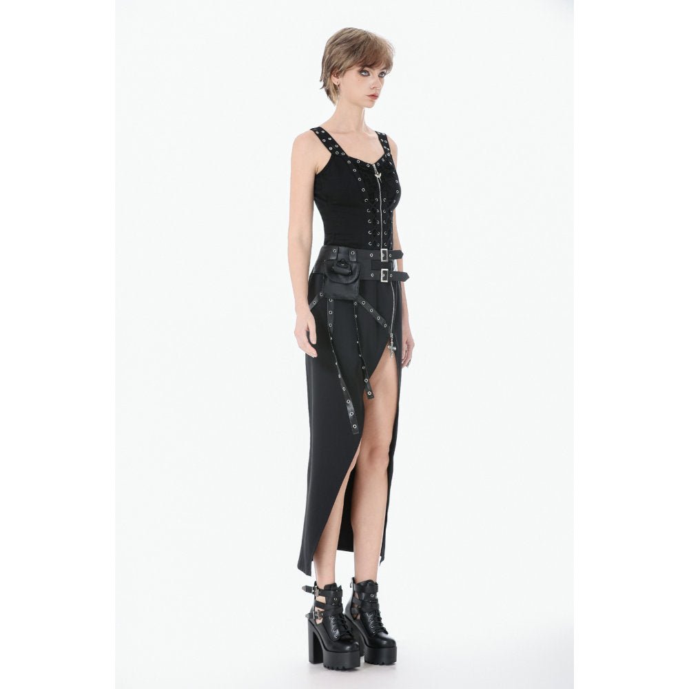 Dark in Love Women's Punk Shirt Lace-Up Corset Top UK 8-18 - QHA UK