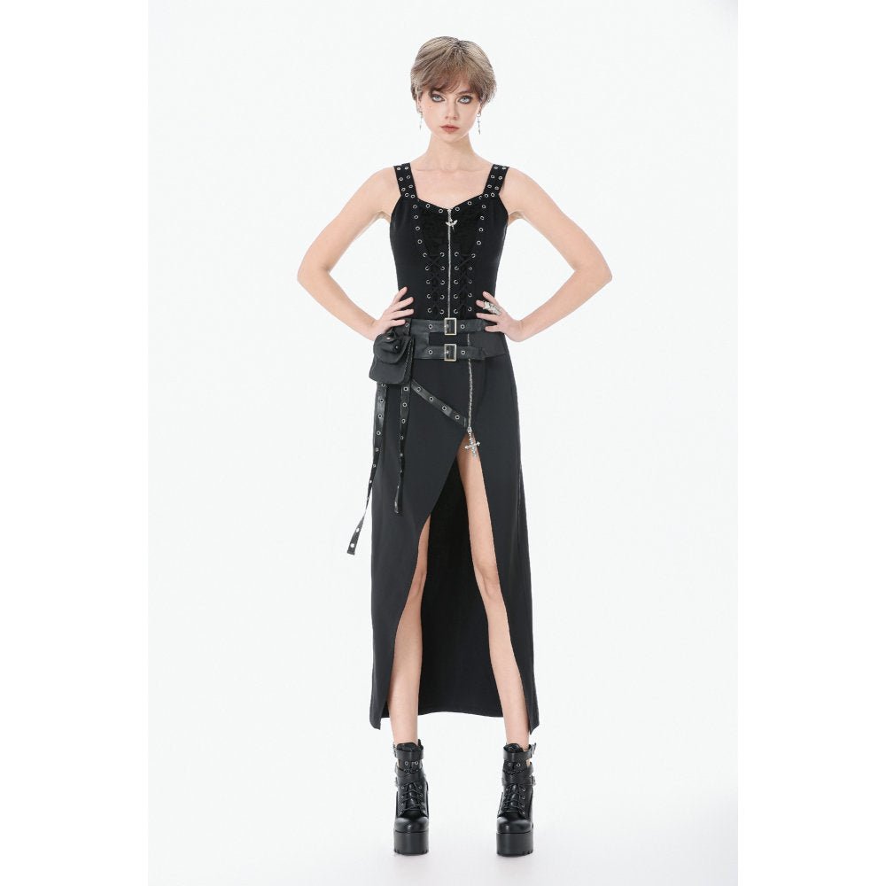 Dark in Love Women's Punk Shirt Lace-Up Corset Top UK 8-18 - QHA UK