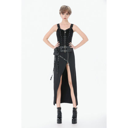 Dark in Love Women's Punk Shirt Lace-Up Corset Top UK 8-18 - QHA UK