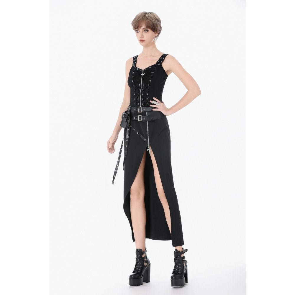 Dark in Love Women's Punk Shirt Lace-Up Corset Top UK 8-18 - QHA UK