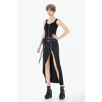 Dark in Love Women's Punk Shirt Lace-Up Corset Top UK 8-18 - QHA UK