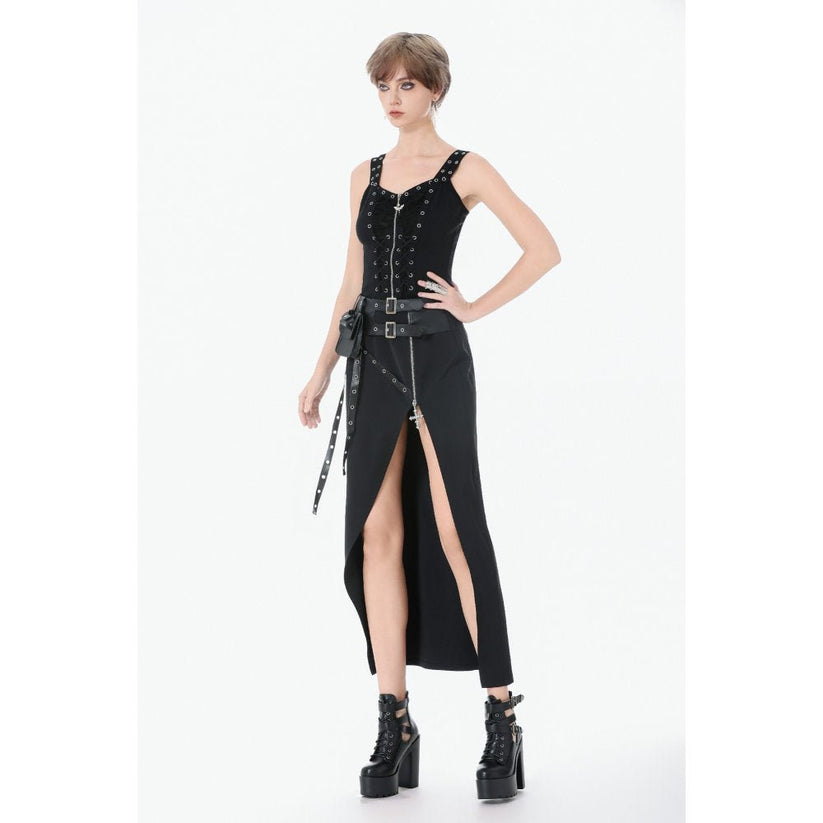 Dark in Love Women's Punk Shirt Lace-Up Corset Top UK 8-18 - QHA UK