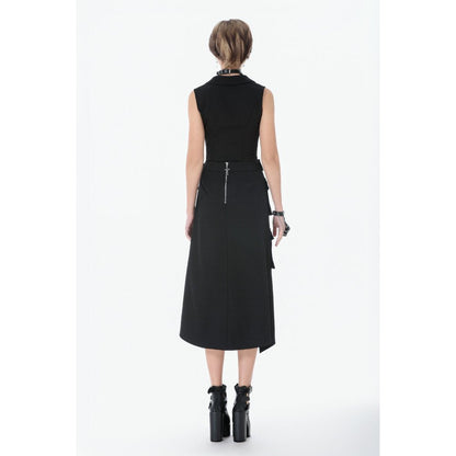 Dark in Love Punk Skirt Layered Pocket Cutout Belted Long UK 8-18 - Pocket Detail - QHA UK