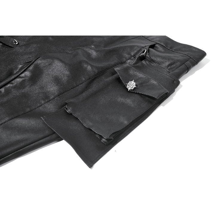 Dark in Love Women's Punk Trousers Leather-Look Strap Detail UK 8-18 - QHA UK