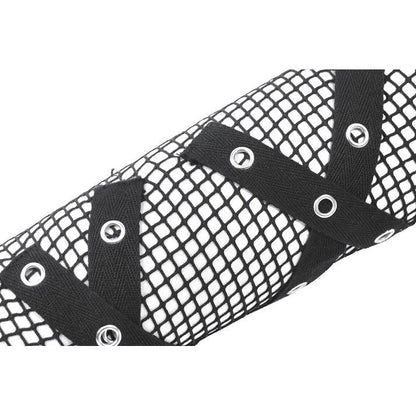 Dark in Love Punk Gloves Mesh Hollow Chain Décor - QHA UK
