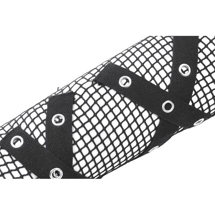 Dark in Love Punk Gloves Mesh Hollow Chain Décor - QHA UK