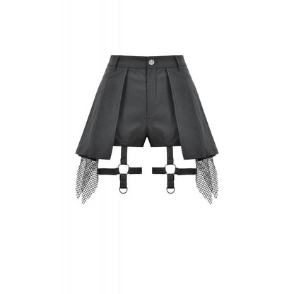 Dark in Love Women's Punk Skort Mesh Layered Shorts UK 8-22 - QHA UK
