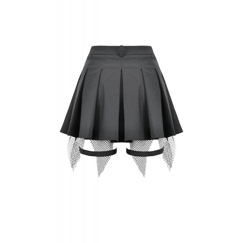 Dark in Love Women's Punk Skort Mesh Layered Shorts UK 8-22 - QHA UK