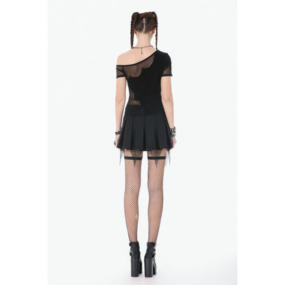 Dark in Love Women's Punk Skort Mesh Layered Shorts UK 8-22 - QHA UK