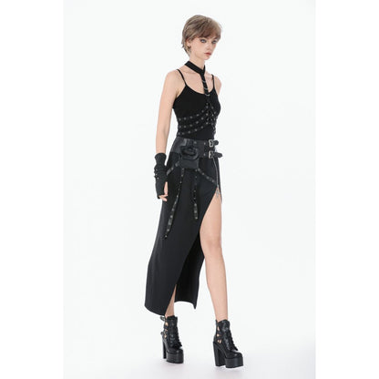 Dark in Love Punk Waist Cincher Rib Cage Grommet UK 10-18 - Waistband Detail - QHA UK