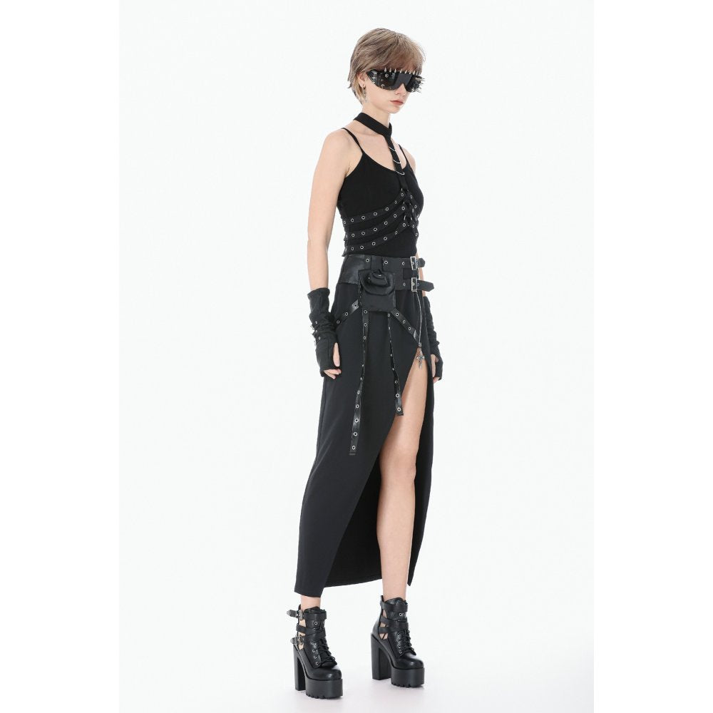 Dark in Love Punk Waist Cincher Rib Cage Grommet UK 10-18 - Waistband Detail - QHA UK