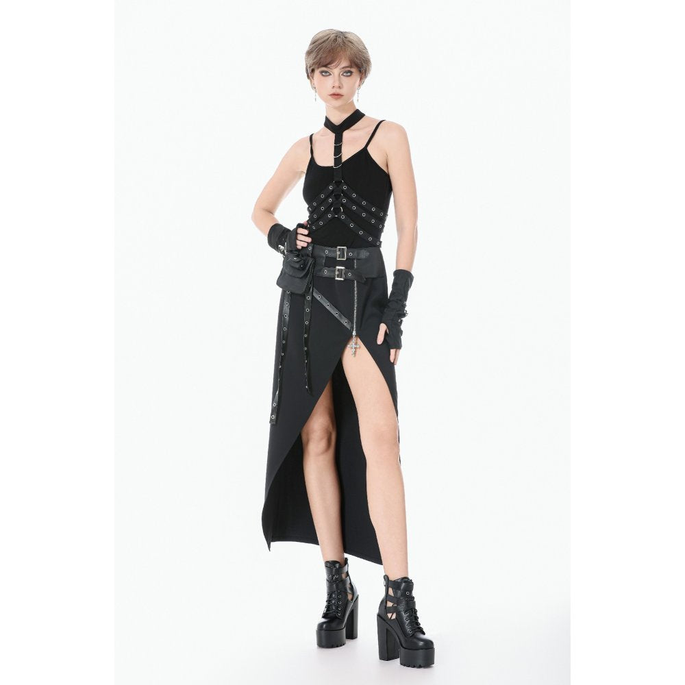 Dark in Love Punk Waist Cincher Rib Cage Grommet UK 10-18 - Waistband Detail - QHA UK