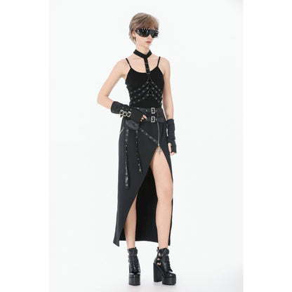 Dark in Love Punk Waist Cincher Rib Cage Grommet UK 10-18 - Waistband Detail - QHA UK