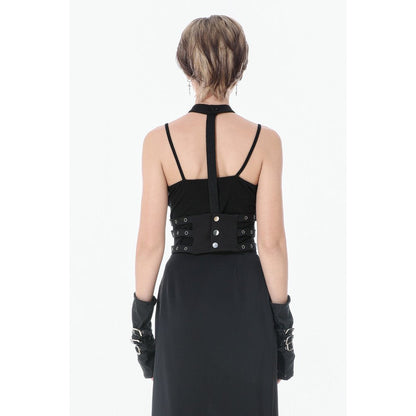 Dark in Love Punk Waist Cincher Rib Cage Grommet UK 10-18 - Waistband Detail - QHA UK