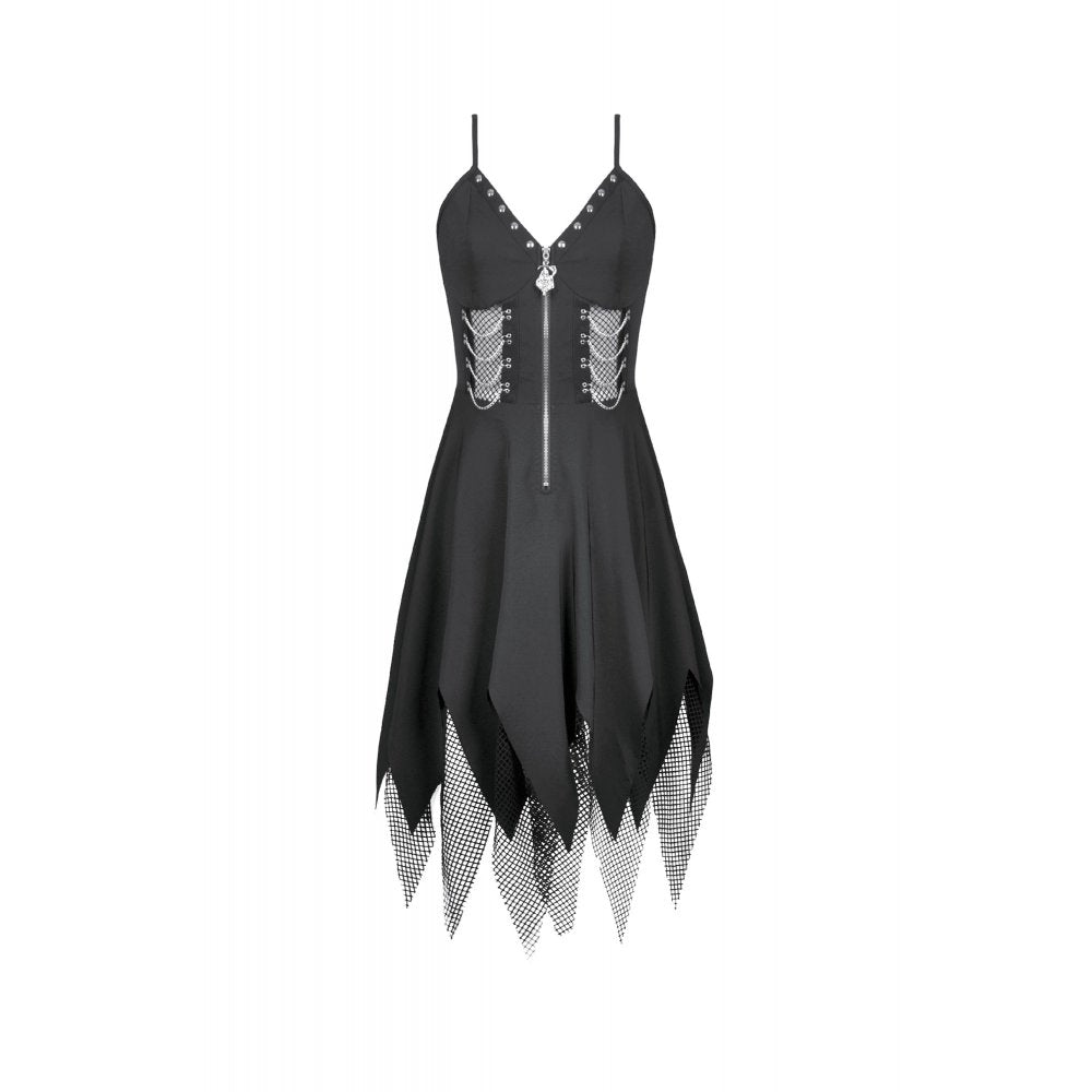 Dark in Love Punk Dress Sleeveless with Chains UK 8-22 - QHA UK