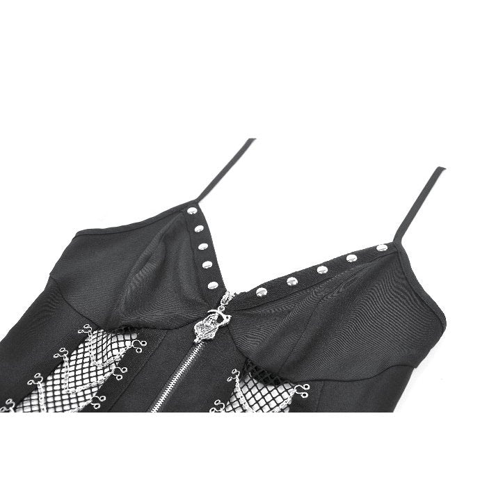 Dark in Love Punk Dress Sleeveless with Chains UK 8-22 - QHA UK