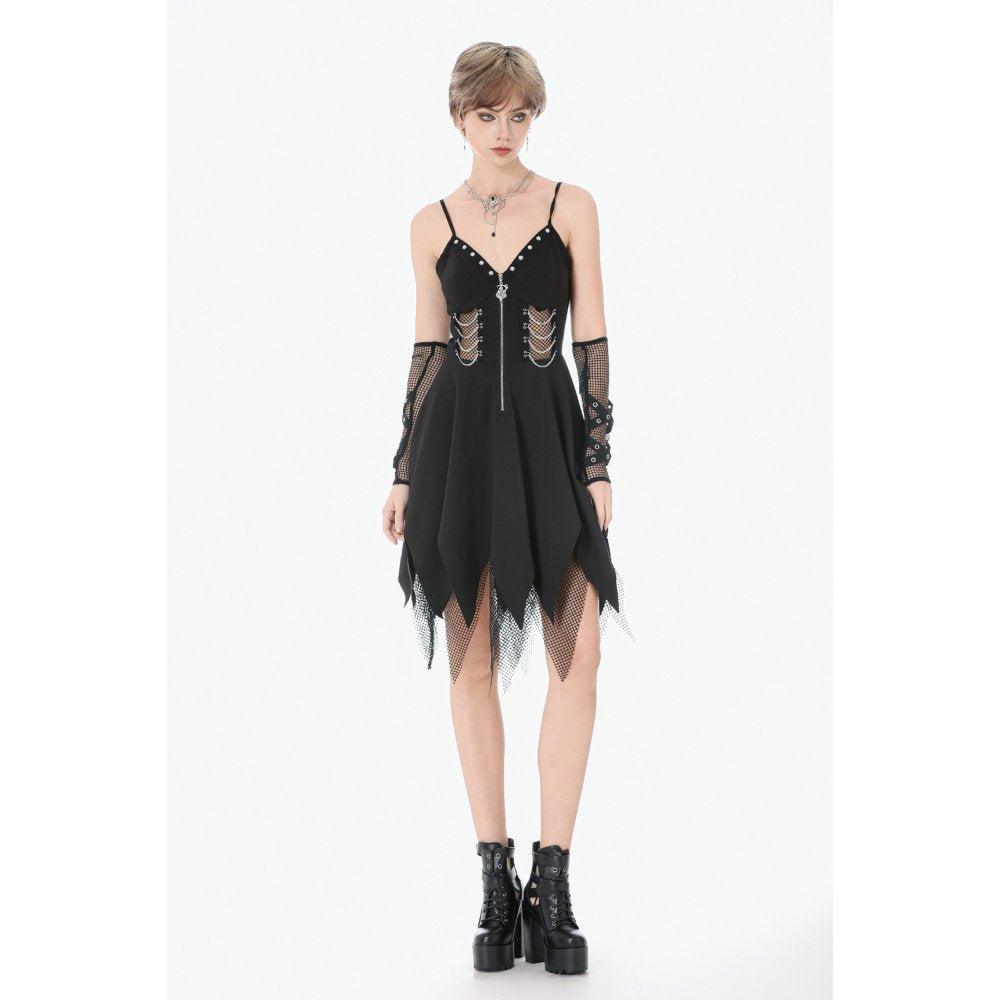 Dark in Love Punk Dress Sleeveless with Chains UK 8-22 - QHA UK