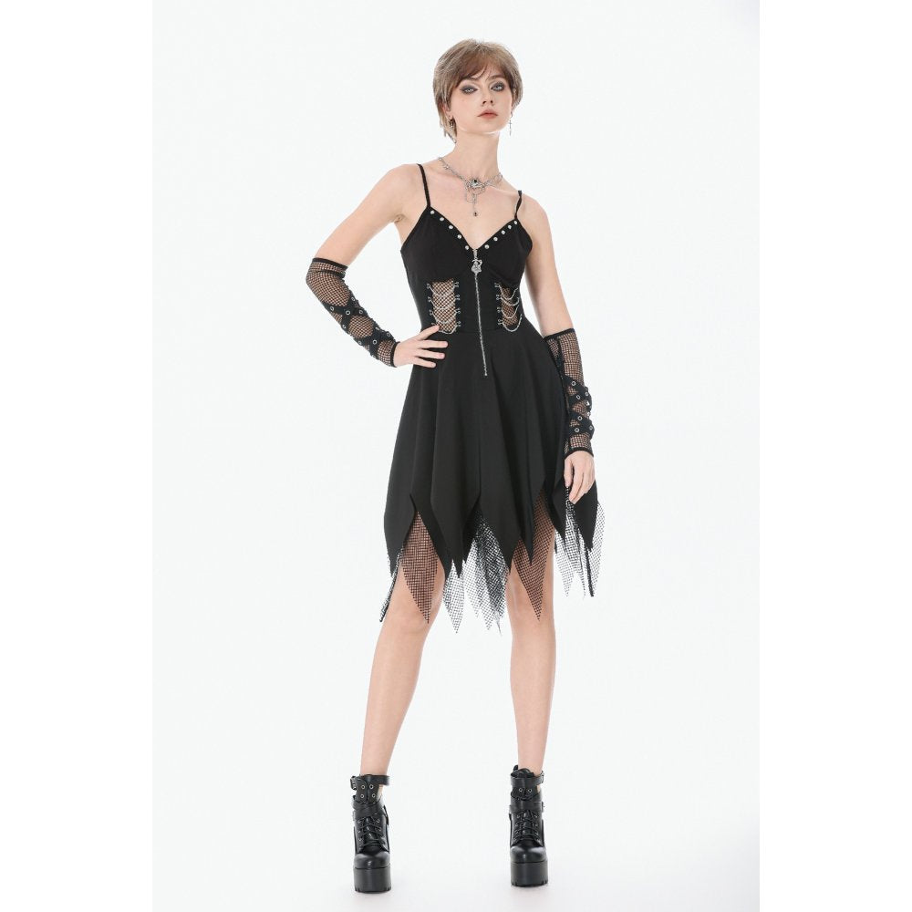 Dark in Love Punk Dress Sleeveless with Chains UK 8-22 - QHA UK