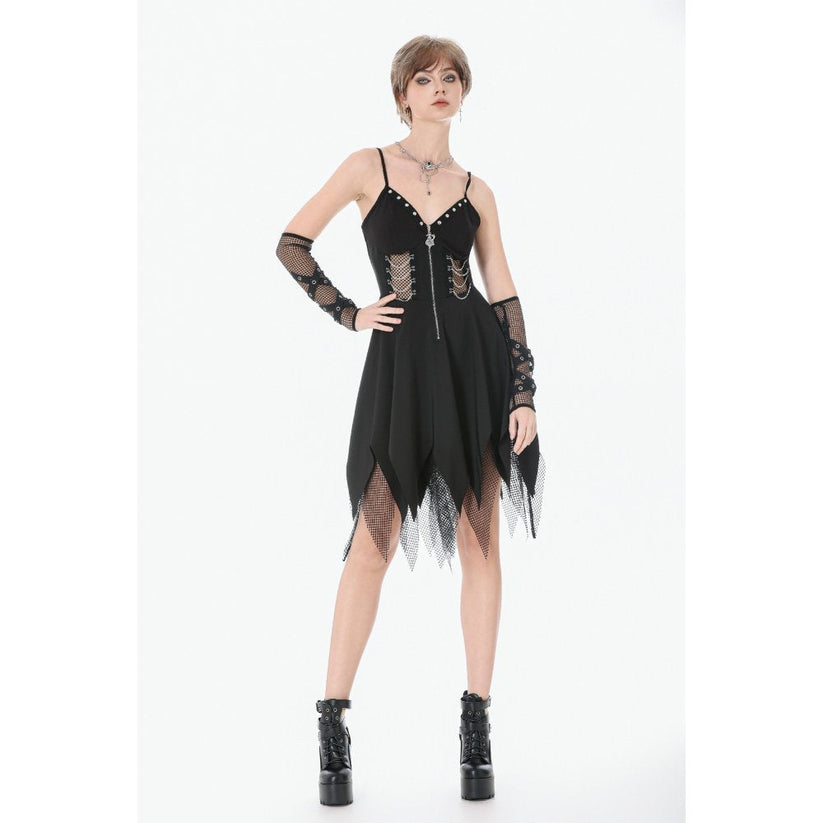 Dark in Love Punk Dress Sleeveless with Chains UK 8-22 - QHA UK