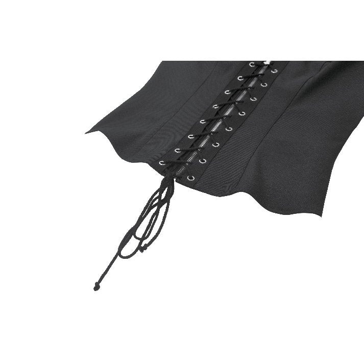Dark in Love Women's Alternative Vest Top Studded Lace-Up Black - QHA UK