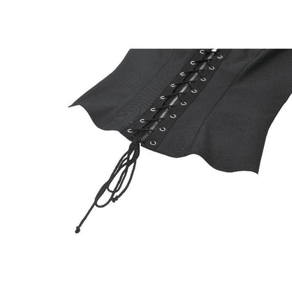 Dark in Love Women's Alternative Vest Top Studded Lace-Up Black - QHA UK