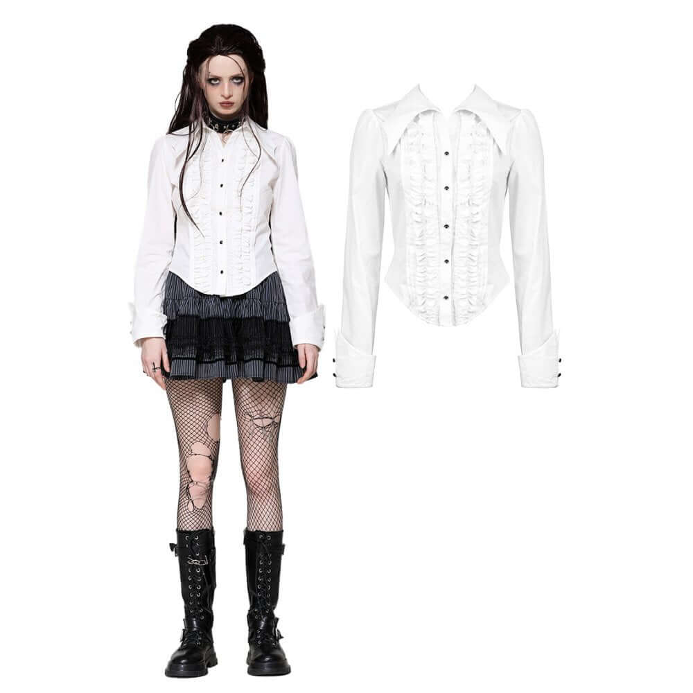 Dark in Love Gothic Shirt Queeny White Demon UK 8-18 - QHA UK
