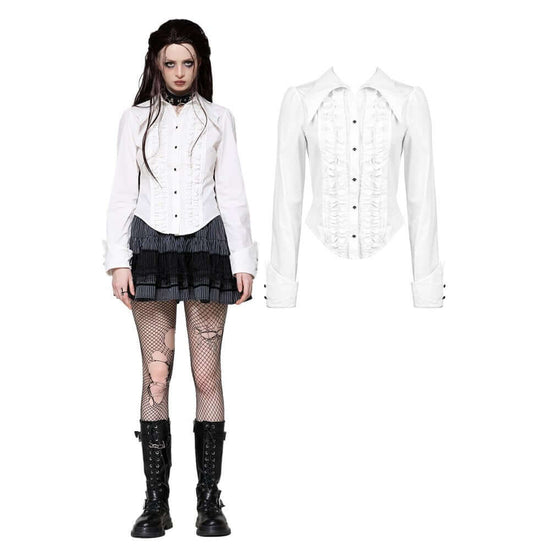 Dark in Love Gothic Shirt Queeny White Demon UK 8-18 - QHA UK