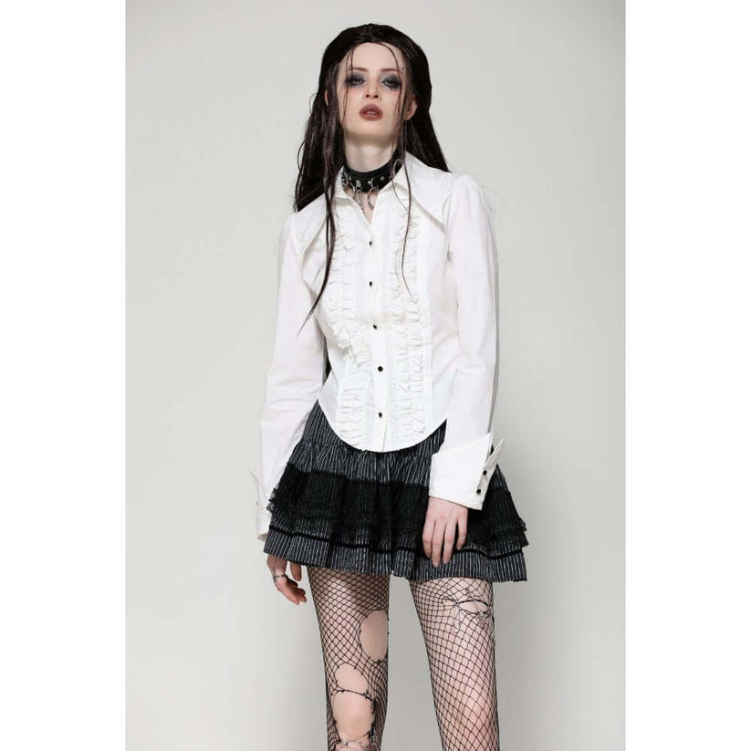 Dark in Love Gothic Shirt Queeny White Demon UK 8-18 - QHA UK