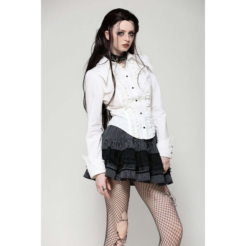 Dark in Love Gothic Shirt Queeny White Demon UK 8-18 - QHA UK
