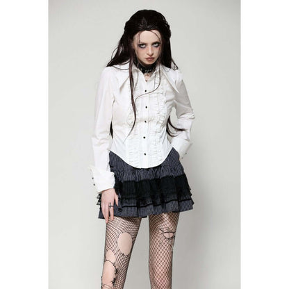 Dark in Love Gothic Shirt Queeny White Demon UK 8-18 - QHA UK