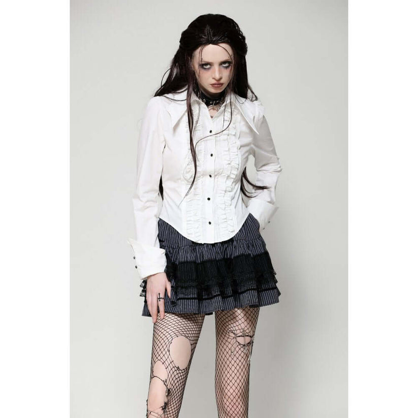 Dark in Love Gothic Shirt Queeny White Demon UK 8-18 - QHA UK